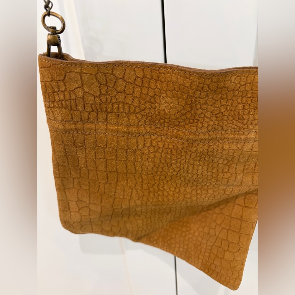 Free People Tan Textured Clutch